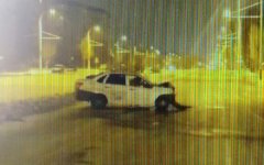 Водитель «Гранты» врезался в столб на Курчатова в Волгодонске: видео