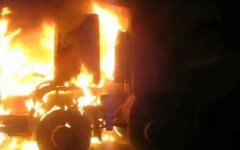 На Дону ночью загорелся КамАз