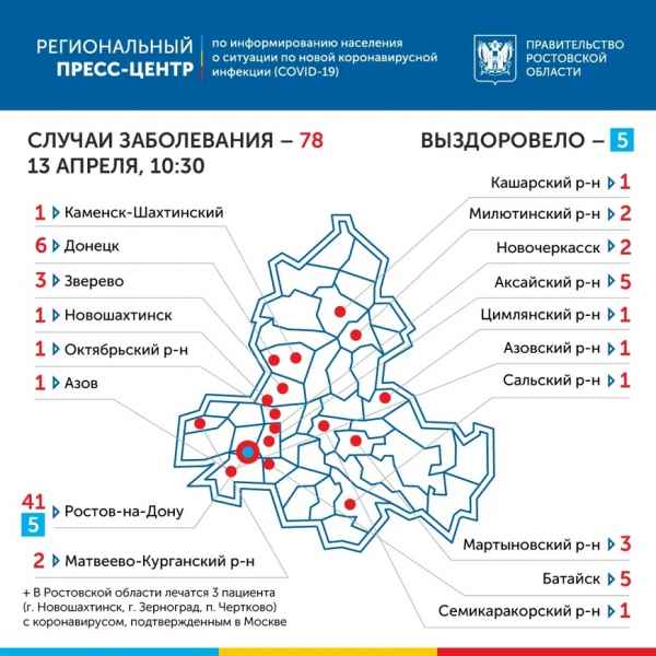 COVID-19 продолжает распространяться по Ростовской области: новые случаи зарегистрированы еще в трех городах