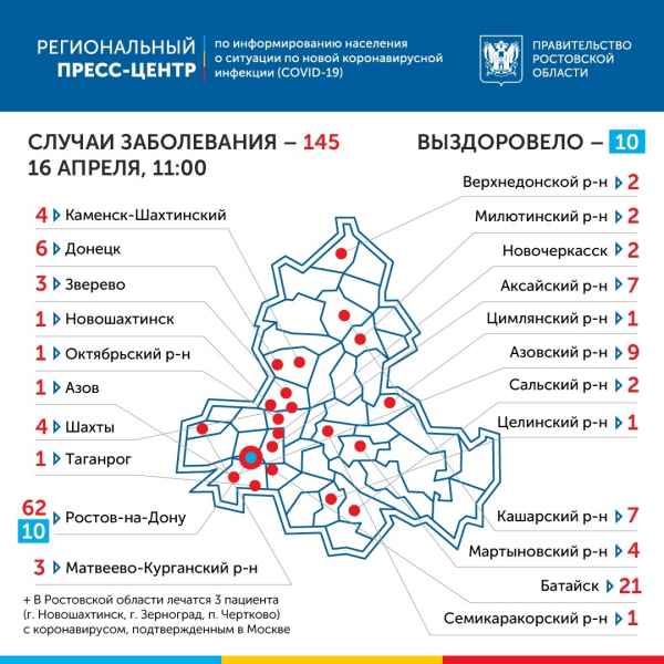 Коронавирусная инфекция затронула два новых района Ростовской области