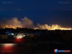 Крупный пожар произошел на берегу Цимлянского водохранилища в Волгодонске
