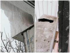 Упавшая с крыши многоквартирного дома сосулька пробила волгодончанке сплит-систему