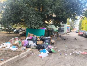 В Волгодонске горы мусора накопились у контейнерной площадки на улице Степной